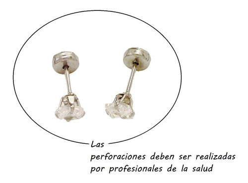 Imagen 3 de 10 de Aros Abridores Acero Piedra Blanca Vanesa Duran