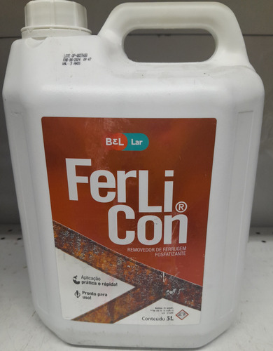 Removedor De Ferrugem Fosfatizante Ferlicon 5lts