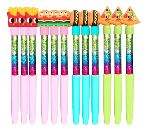 Set De 12 Plumas Varita Magica Arco Iris Tinta Gel Mayoreo