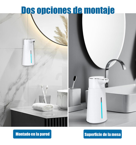Dispensador De Jabon Automático,despachador De Jabon Liquido Con Cable Usb,sensor Ir Inteligente 2 Modos,impermeable Y Ajustable,jaboneras Para Baño Liquido De 400ml Sin Contacto,para Baño,cocina