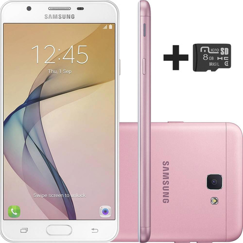 Celular Galaxy J7 Prime G610m Rosa   + Cartao Sd 8gb Gratis