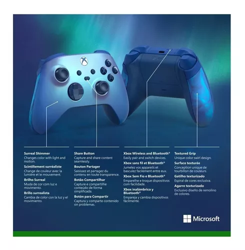 Control Xbox Wireless Aqua Shift Color Azul claro