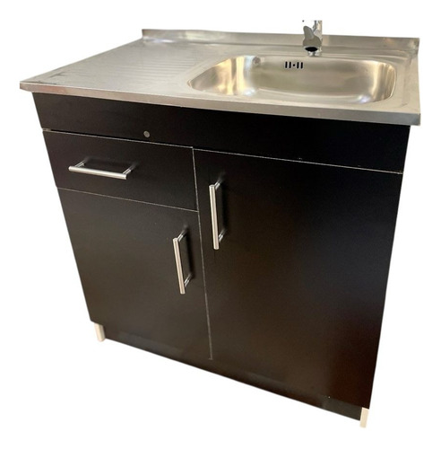 Lavaplatos Con Mueble 80x50 Mdf Sec. Izquierdo Negro