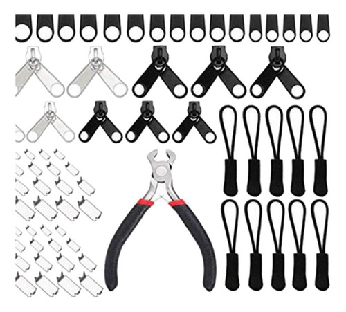 Kit De Reparación De Cremallera Diy 183 Piezas Metal Cabeza