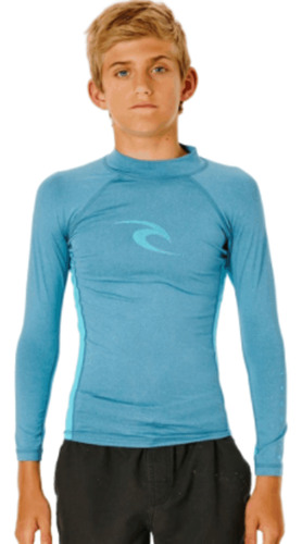 Camiseta De Surf Rip Curl Boys Waves Blue Marle