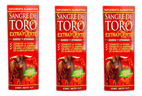 ¡¡ 3 Piezas !! Tonico Sangre De Toro Extra Fuerte 1lt