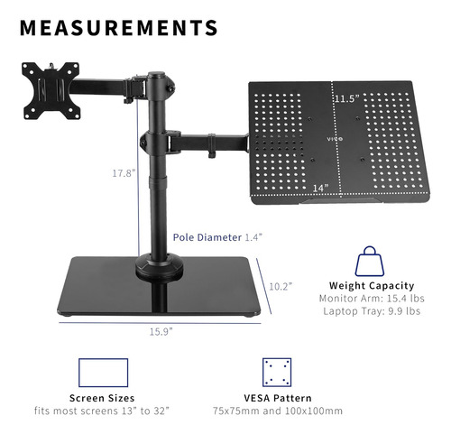 Soporte De Monitor Vivo Con Bandeja Soporte Para Laptop