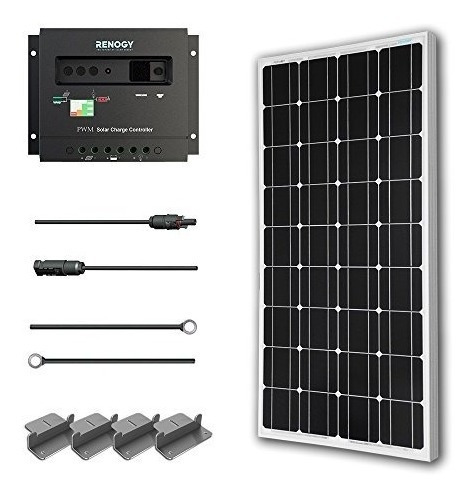 Renogy - Kit De Arranque Solar Monocristalino De 100 Vatios