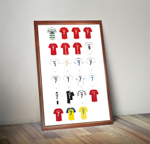 Cuadro Decorativo Camisetas Cristiano Ronaldo En Clubes   