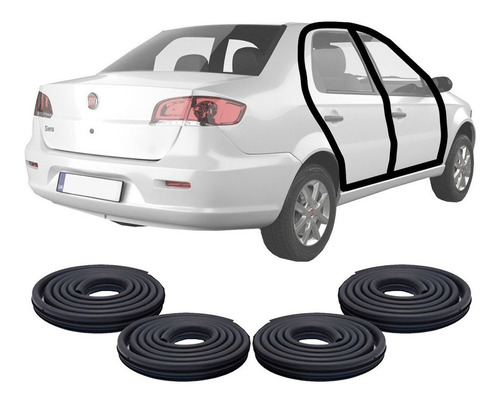 Kit X2 Burletes Delanteros Y Traseros Fiat Siena  Oferta