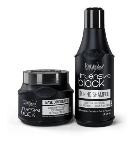 Imagem 1 de 4 de Kit Matizador De Cabelos Pretos Intensive Black Forever Liss