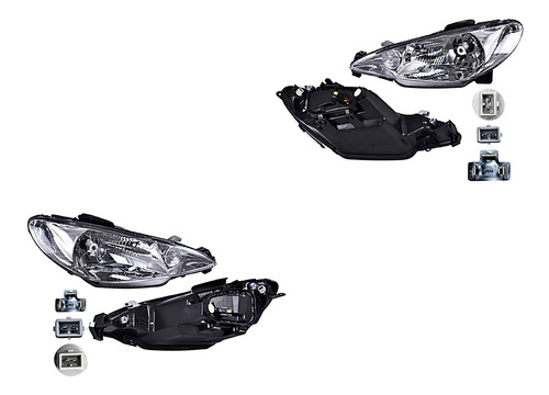 Set Faros Delanteros Depo Peugeot 206 2003 - 2009