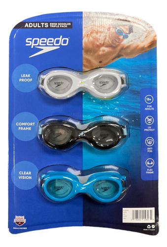 Paquete Triple De Gafas De Natación Para Adultos Speedo