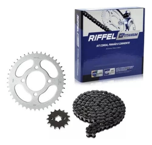 Kit Relação Riffel Honda Nxr Bros 150 Titanium Aço 1045