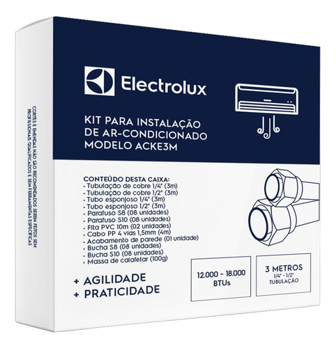 Kit Instalação De Ar Condicionado Split 12000 A 18000 Btus -