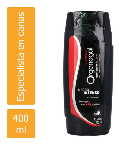 Shampoo Grisi Organogal Negro Intenso Botella Con 400 Ml