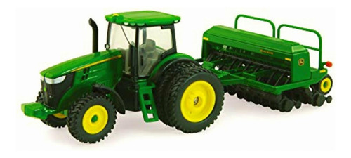 John Deere Tractor 7215r Escala 1:64 Con Taladro De Grano