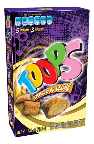Cereal Dulce De Leche Con Relleno Toops Flips Expandido 220g