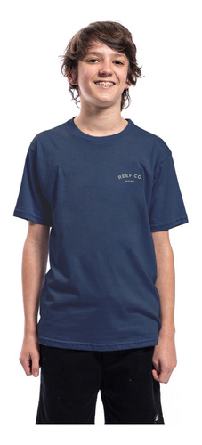 Remera Reef Niño Crossed Block Azul