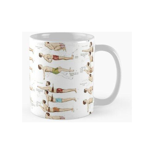 Taza Cómo Nadar Nadadores Franceses De Época Calidad Premium