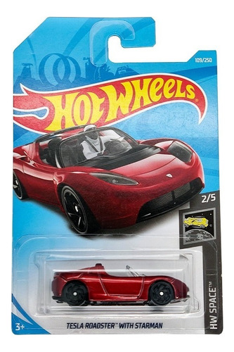 Hot Wheels Tesla Roadster With Starman 1:64 Rojo