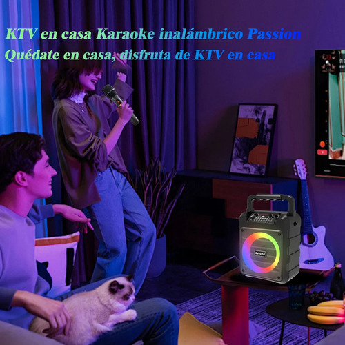 Bocina Karaoke Bluetooth Recargable Portatil Con 2 Microfono