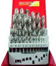 Imagem 2 de 2 de Jogo Brocas Aço Rápido Hss Metal 1,0 A 13mm 25 Peças Rocast