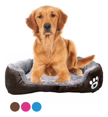 Cama Para Mascotas Talla X X L - Estampado Huella Color Café