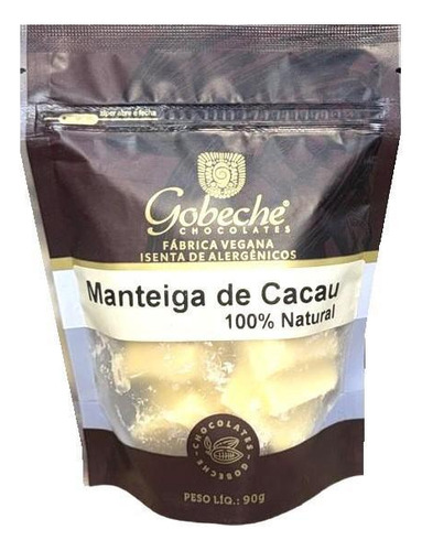 Kit 2un Manteiga De Cacau Pura Gobeche 100% Natural - 90g