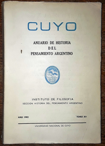 Cuyo, Anuario De Historia Del Pensamiento Argentino