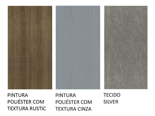 Sala Jantar Mesa Tampo Madeira 4 Cadeiras Madesa Ashley Rcs Cor Rustic/Cinza/Silver Desenho do tecido das cadeiras Liso