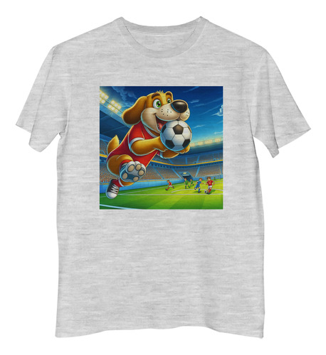 Remera Hombre Perros Jugando Al Futbol Cancha M1