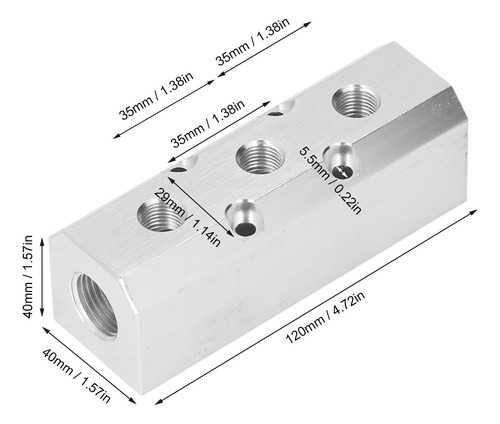 Bloque Neumático De Aluminio De Gran Flujo Para Colector De