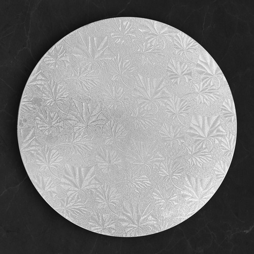 Set 3 Bases Pastelera Redonda Madera Plata 26, 28 Y 33 Cm Color Plateado