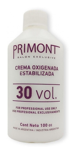 Oxidante 30 Vol Primont  X 100 Ml 