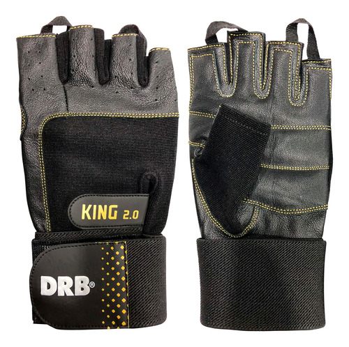 Guantes Fitness Drb King Cuero Resistente Mancuerna Pesa Gym