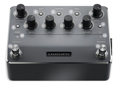 Pedalera Neural Dsp Nano Cortex para guitarra y bajo color gris oscuro