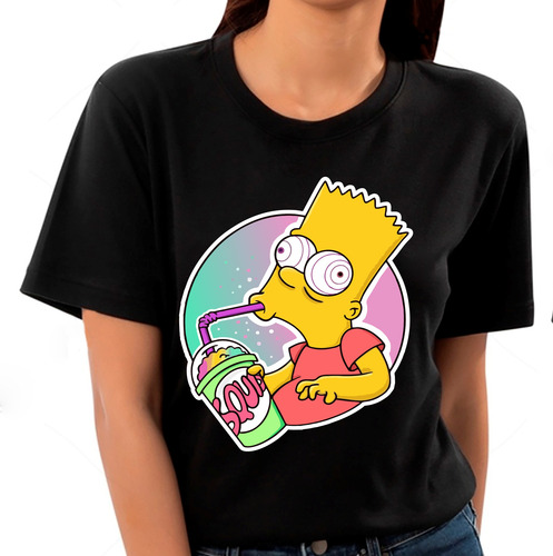 Playera Algodón Bart Simpson Bebida