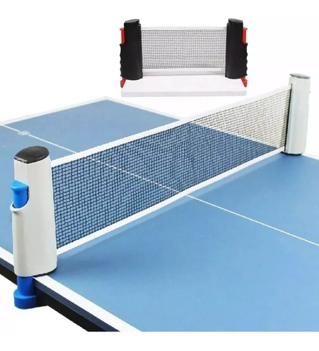 Imagen 2 de 10 de Red De Ping Pong Soporte Retractil Adaptable Cualquier Mesa