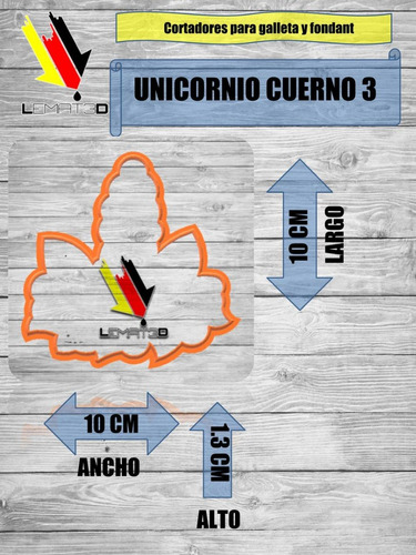 Cortador De Galletas Y Fondant - Unicornio Cuerno 3