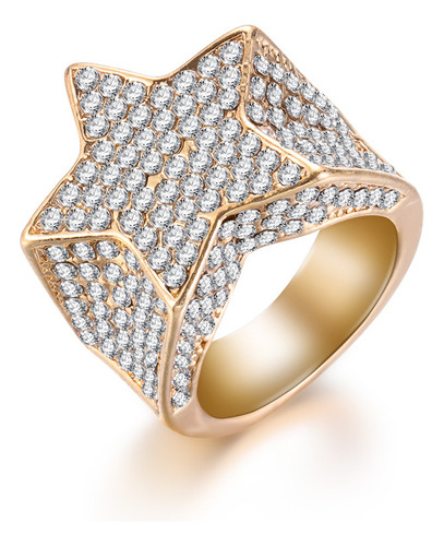 Anillo En Forma De Estrella Con Circonita Cúbica Y Diamante