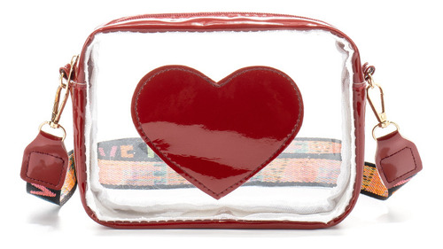 Bandolera Transparente Con Forma De Corazón Para Mujer