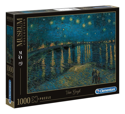 Imagen 1 de 2 de Rompecabezas Clementoni Museum Collection Van Gogh  - Notte Stellata sul Rodano 39344 de 1000 piezas