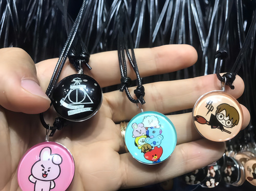 Colar Geek Anime Brilha Escuro Bts Harry Potter 20 Atacado Cor Preto