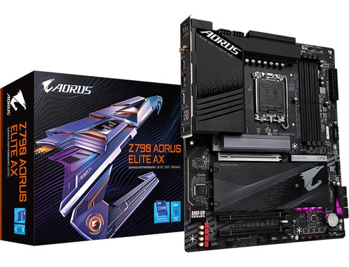 Tarjeta Madre Gigabyte Z790 Aorus Elite Ax Lga1700 Ddr5 Wifi Color Negro