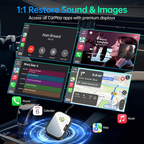 Adaptador Inalámbrico Carplay Para iPhone, Convierte Autos