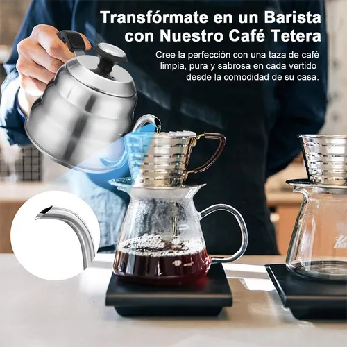 Jarra Tetera Cuello Cisne Termómetro Acero Inoxidable 700 Ml