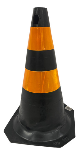 Cone Borracha Flexível Sinalização Refletivo 50cm Trânsito