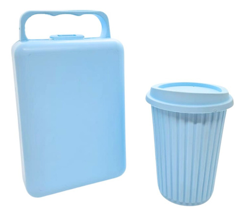 Set Mate Bombilla Azucarera Cuchara Vaso C/ Tapa Térmico Bz-