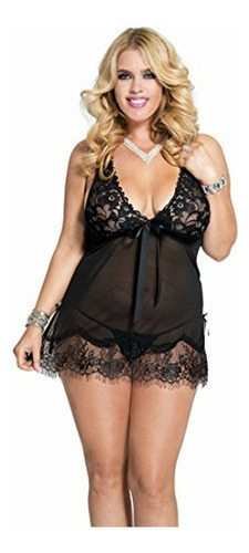 Music Legs Babydoll De Malla Y Encaje De Talla Grande Para 